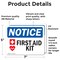 Signmission First Aid Kit Sign With Symbol, 7 in W x Rectangle, Vinyl Decal OS-2PACK-NS-D-57-L-12749 - alternate 2